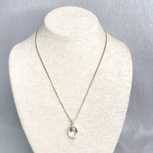 Monet Paperclip Chain Necklace With Unbranded Oval Ice Pendant Marriage